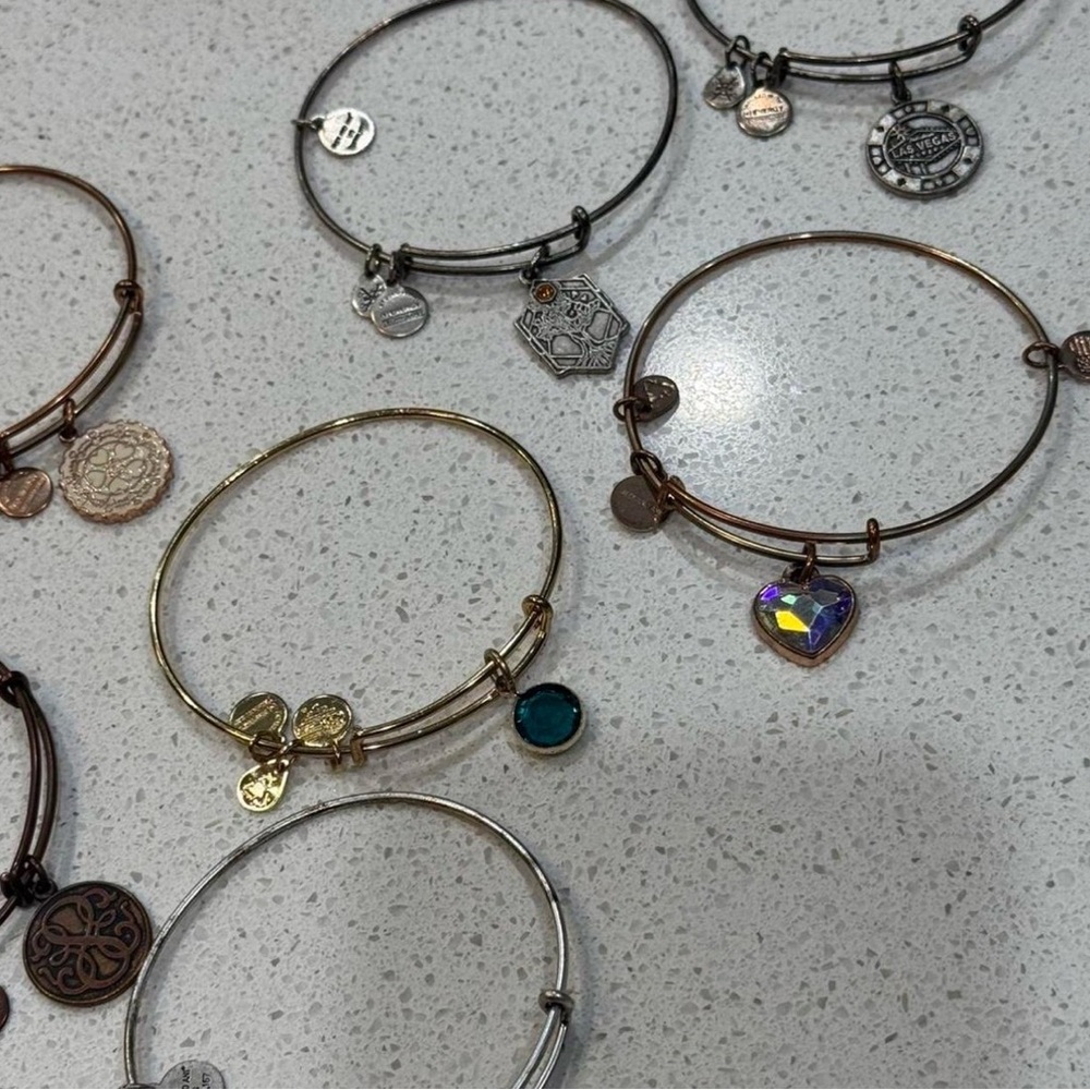 LOT OF 11 Alex and Ani Metal Charm Bangle Bracelets - Gold, Rose Gold, Silver - Picture 5 of 5